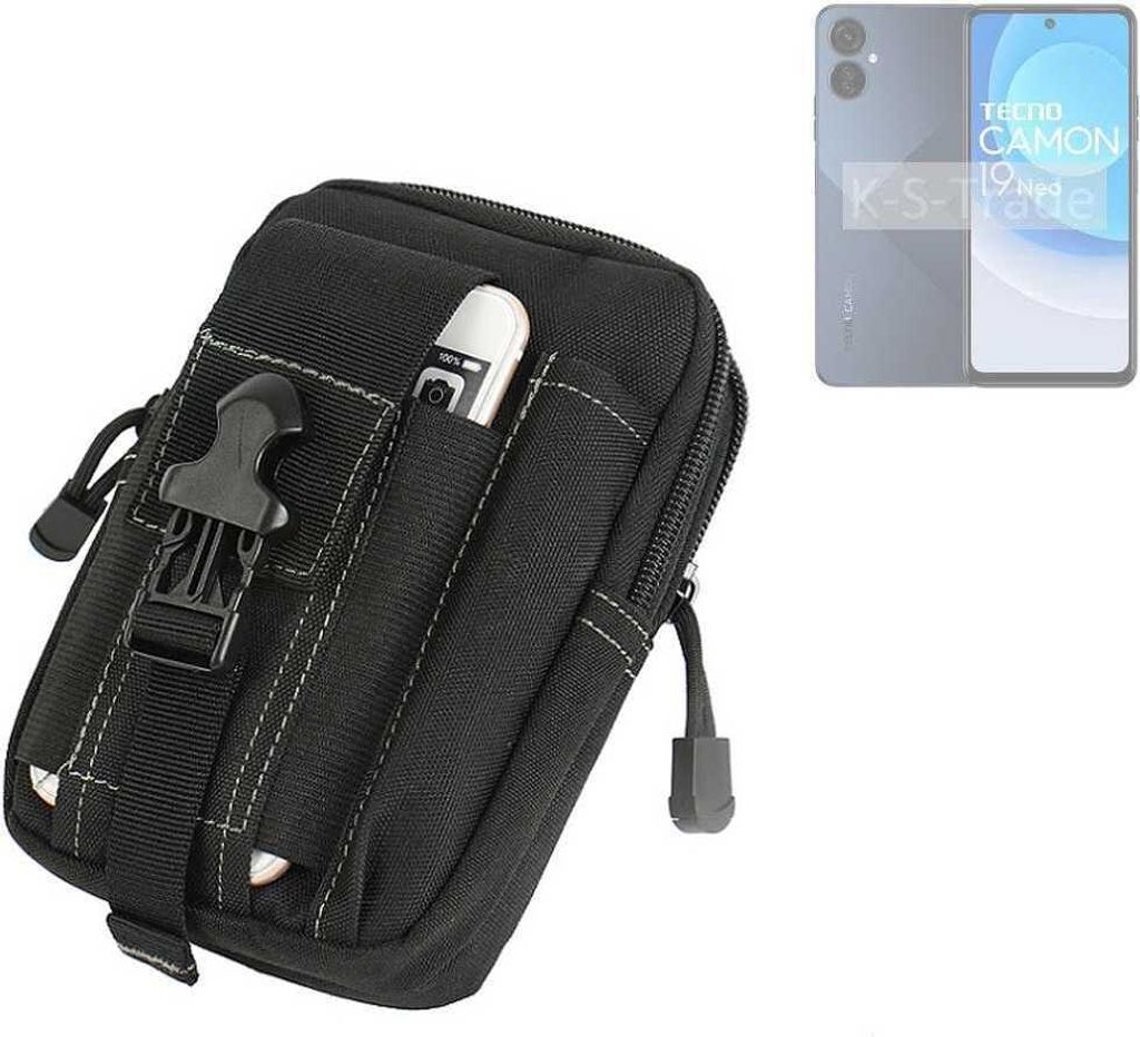 K-S-Trade Gürtel Tasche kompatibel mit Tecno Camon 19 Neo Gürteltasche Holster Schutz Hülle Handy Hülle Smartphone outdoor Handy-Hülle schwarz