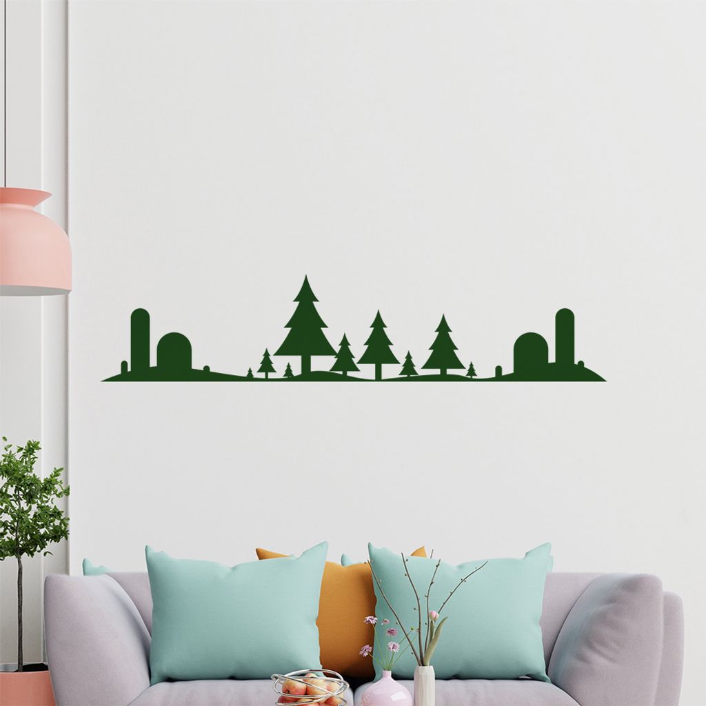 KIWISTAR Kindliche Landschaft Wandtattoo in 6 Größen - Wandaufkleber Wall Sticker - Dekoration, Küche, Wohnzimmer, Schlafzimmer, Badezimmer