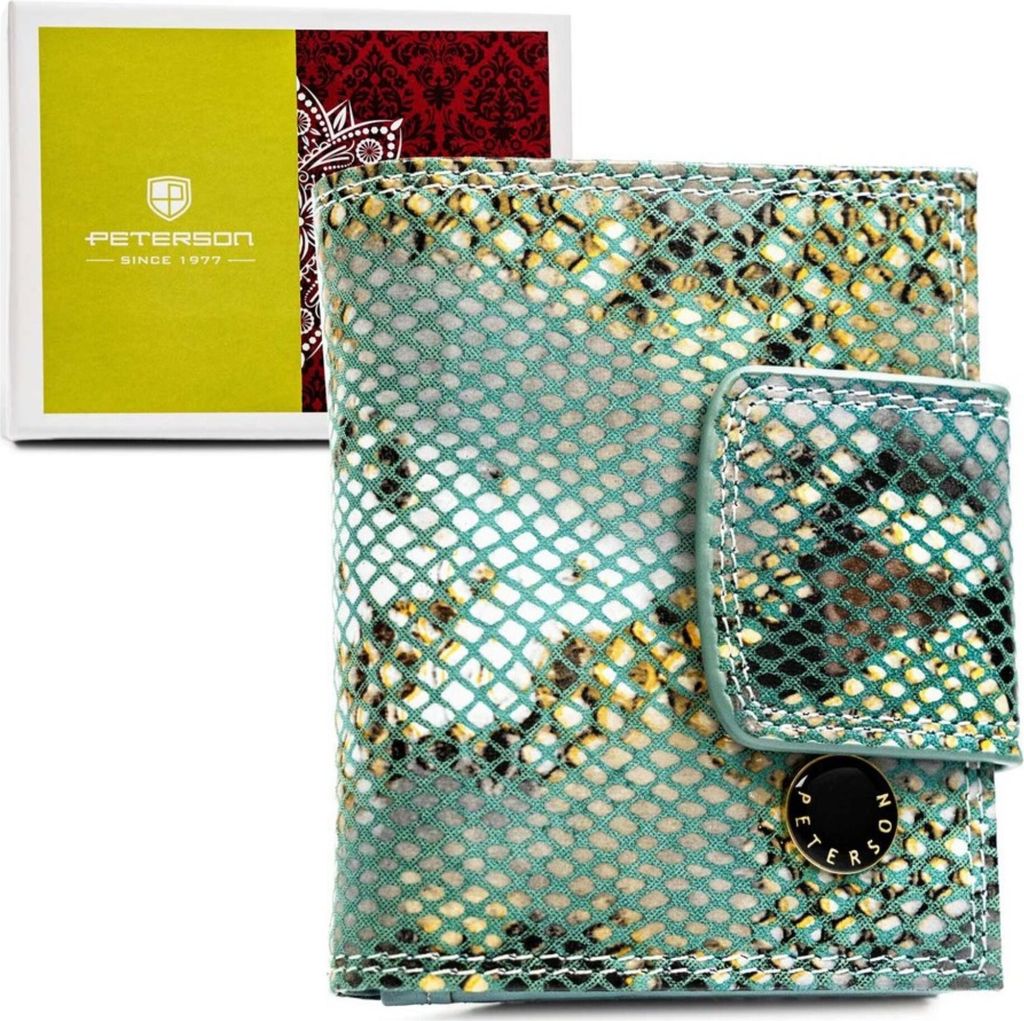 Peterson | Modische Brieftasche, für Frauen, mit RFID-Schutz, Blau, 8.5x10.5 cm