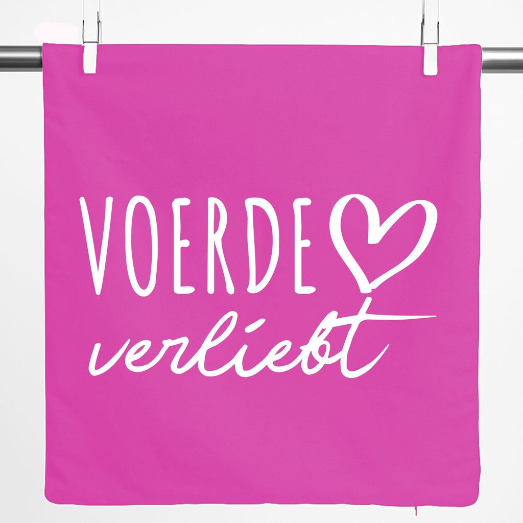 Huuraa Kissenbezug Voerde (Niederrhein) verliebt 40x40cm Fuchsia Baumwolle Dekokissenbezug Geschenkidee