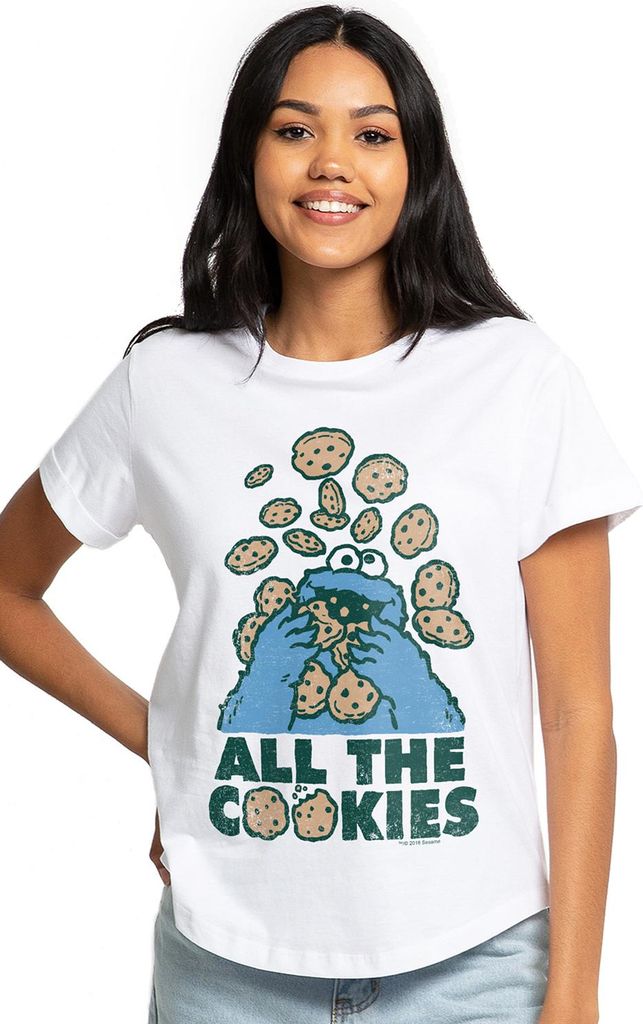 Sesame Street - "All The Cookies" T-Shirt für Damen TV2889 (M) (Weiß)