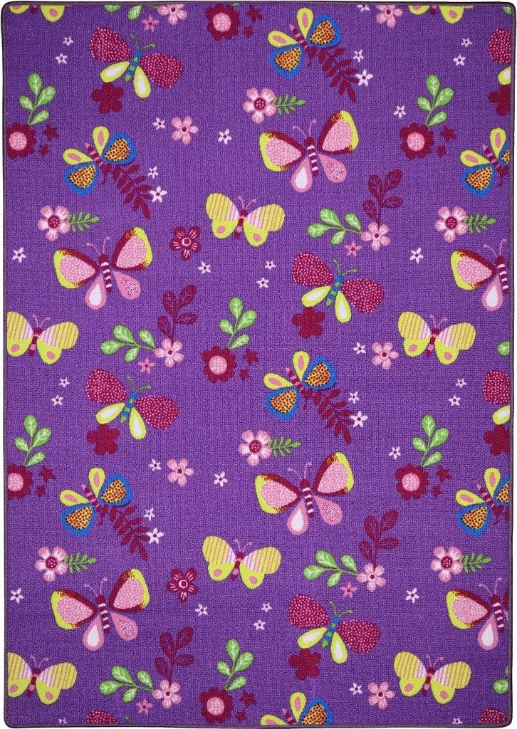 Grand tapis enfant violet Motýlek 5291 - Texture douce et antistatique