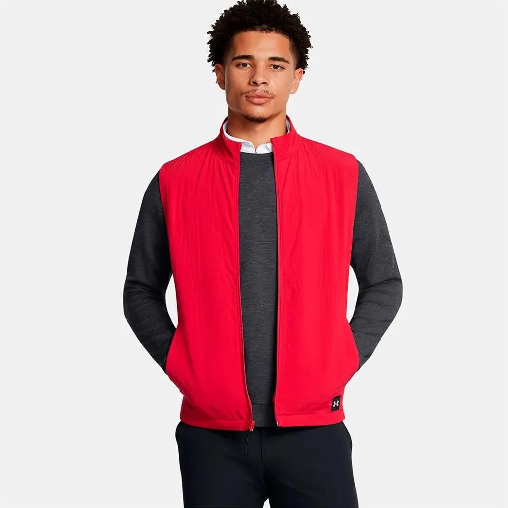 Gilet golf anti-froid UA Drive Pro Storm rouge homme XL sans gêne swing