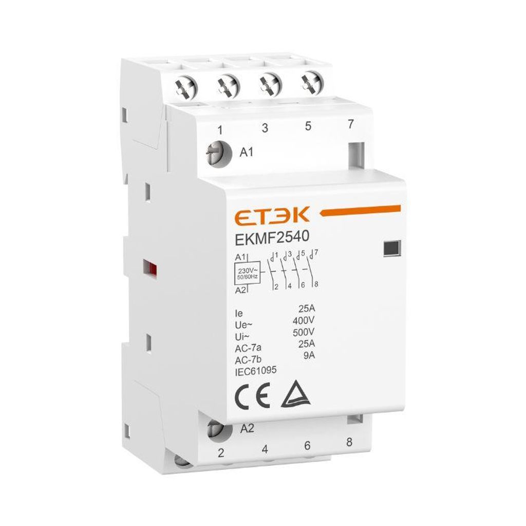Installationsschütz 25A 4-polig 4 Schließer (4NO) 230V AC · Modularer DIN-Hutschienen-Schütz