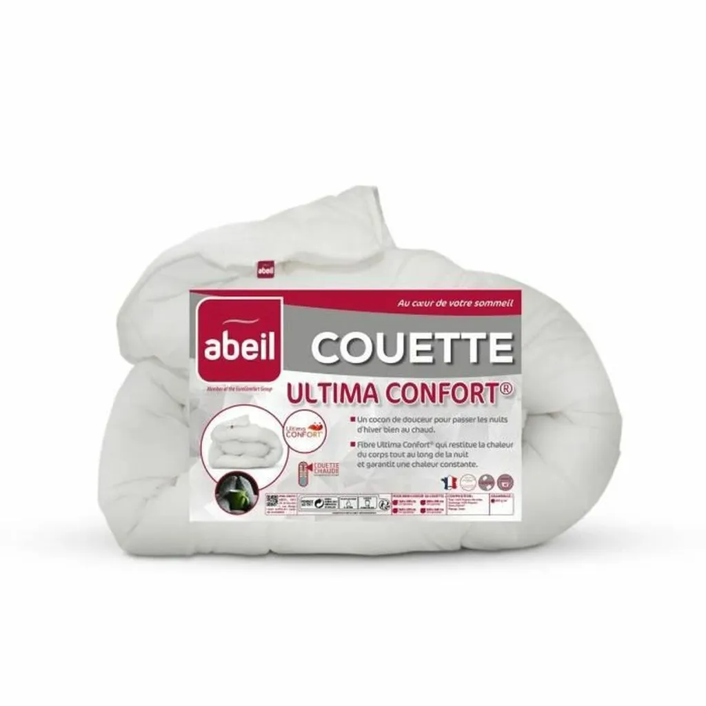 Couette nordique blanche en duvet 220x240 cm pour lit double confortable
