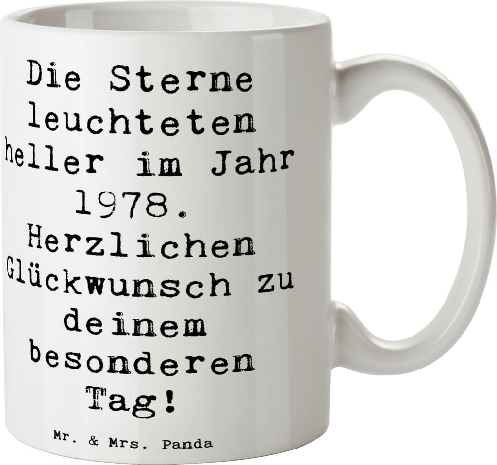 Mr. & Mrs. Panda Teetasse Spruch 1978 Geburtstag - Weiß - Produktbild 