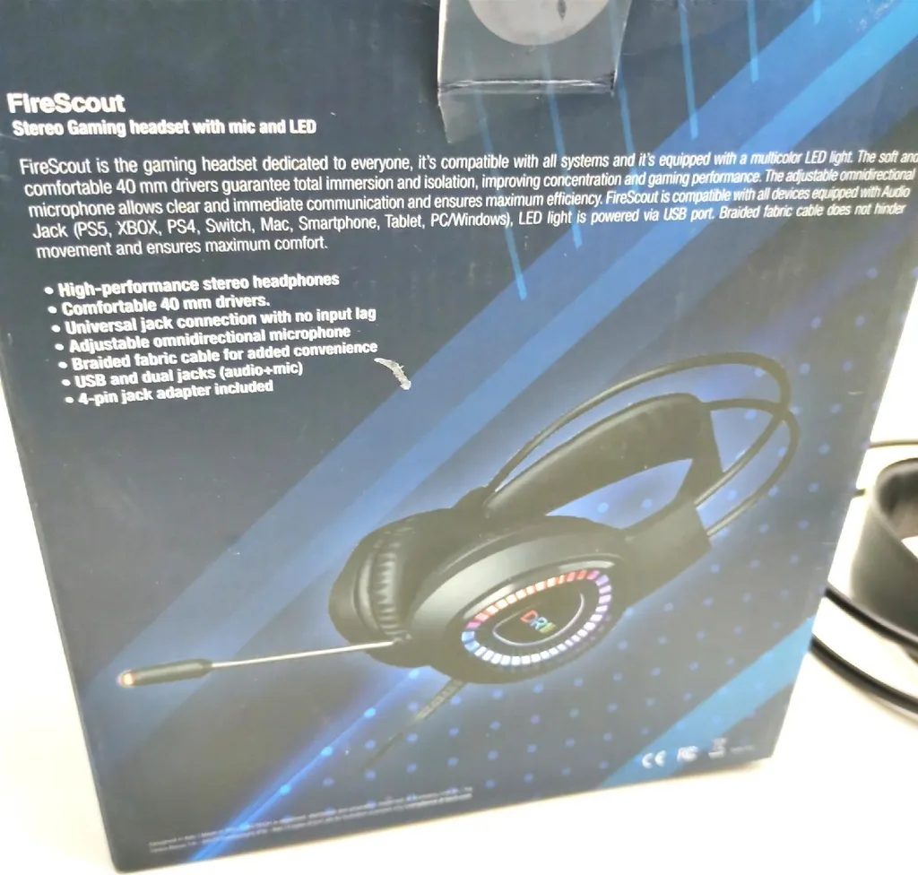 Casque Gaming PC avec Micro et LED FireScout DR1TECH Confort Prolongé Noir - 6