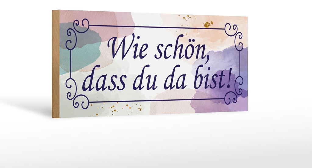 Holzschild wie schön dass du da bist, 27 x 10 cm, Produktbild 
