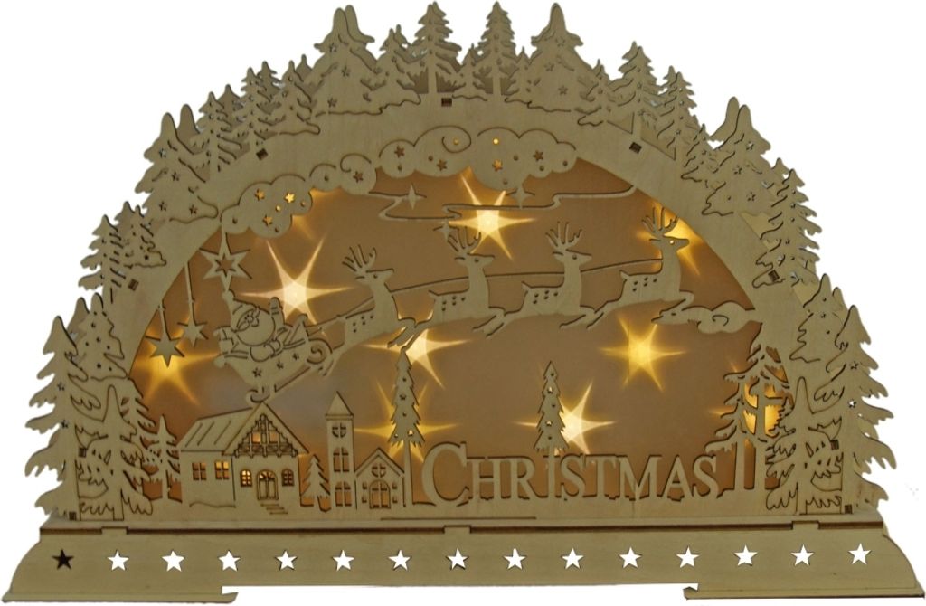 Beleuchteter Schwibbogen Christmas LED ca. 26 x 42 x 7,5 cm - Weihnachtsdekoration