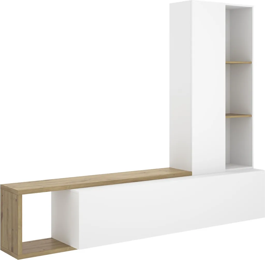 Mur Modulaire Blanc Aménageable Vicksburg - Rangement Flexible et Design