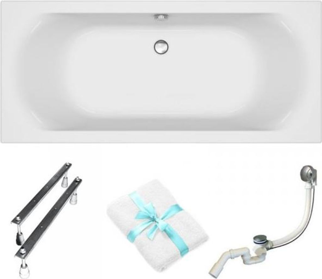 Cersanit | Badewanne - Wanne Rechteckig City - 180x80 Cm - Mit Syphon Und Füßen - Ergonomisches Design - Acrylwanne