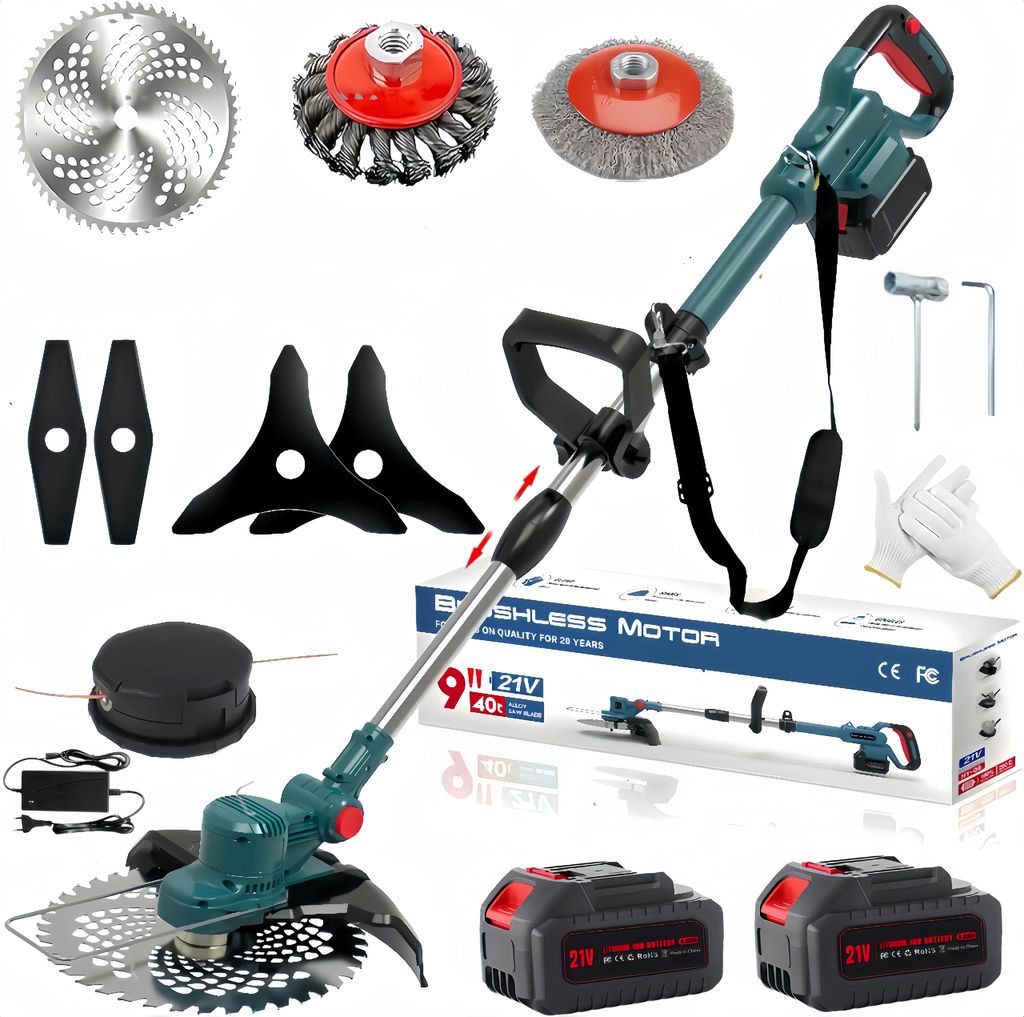 6 in 1 Akku Rasentrimmer, Bürstenloser Motor, mit 2× Produktbild 