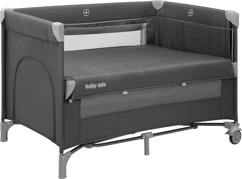 Reisebett mit ausziehbarer Seite Side Baby Mix grau Produktbild 