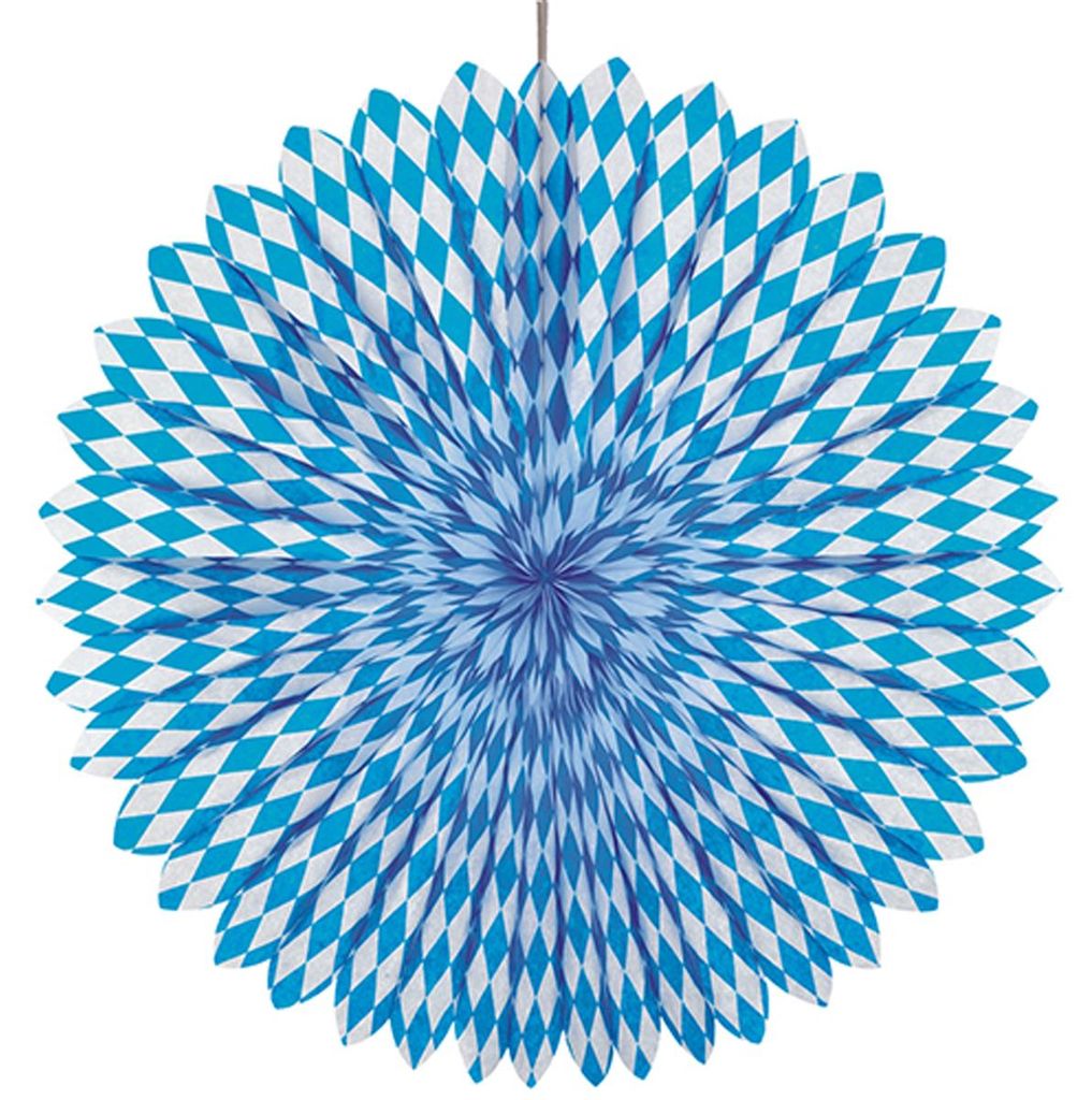 Éventail décoratif Ø 75 cm "bleu bavarois" difficilement Image du produit 