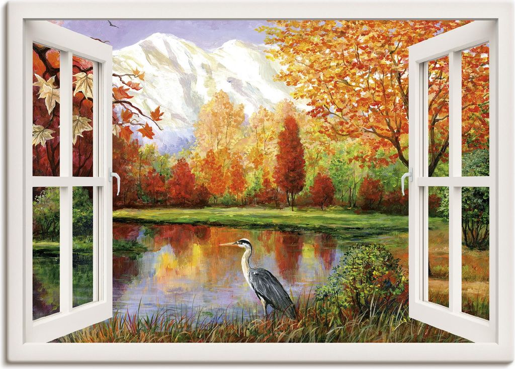 ARTland Leinwandbild Herbst am See Größe: 70x50 cm