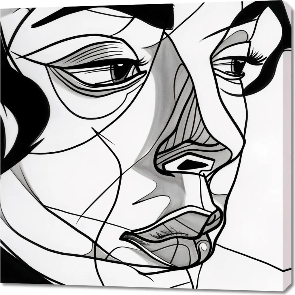 Portrait de femme 90x90 cm en toile tendue - Impression HD haute qualité