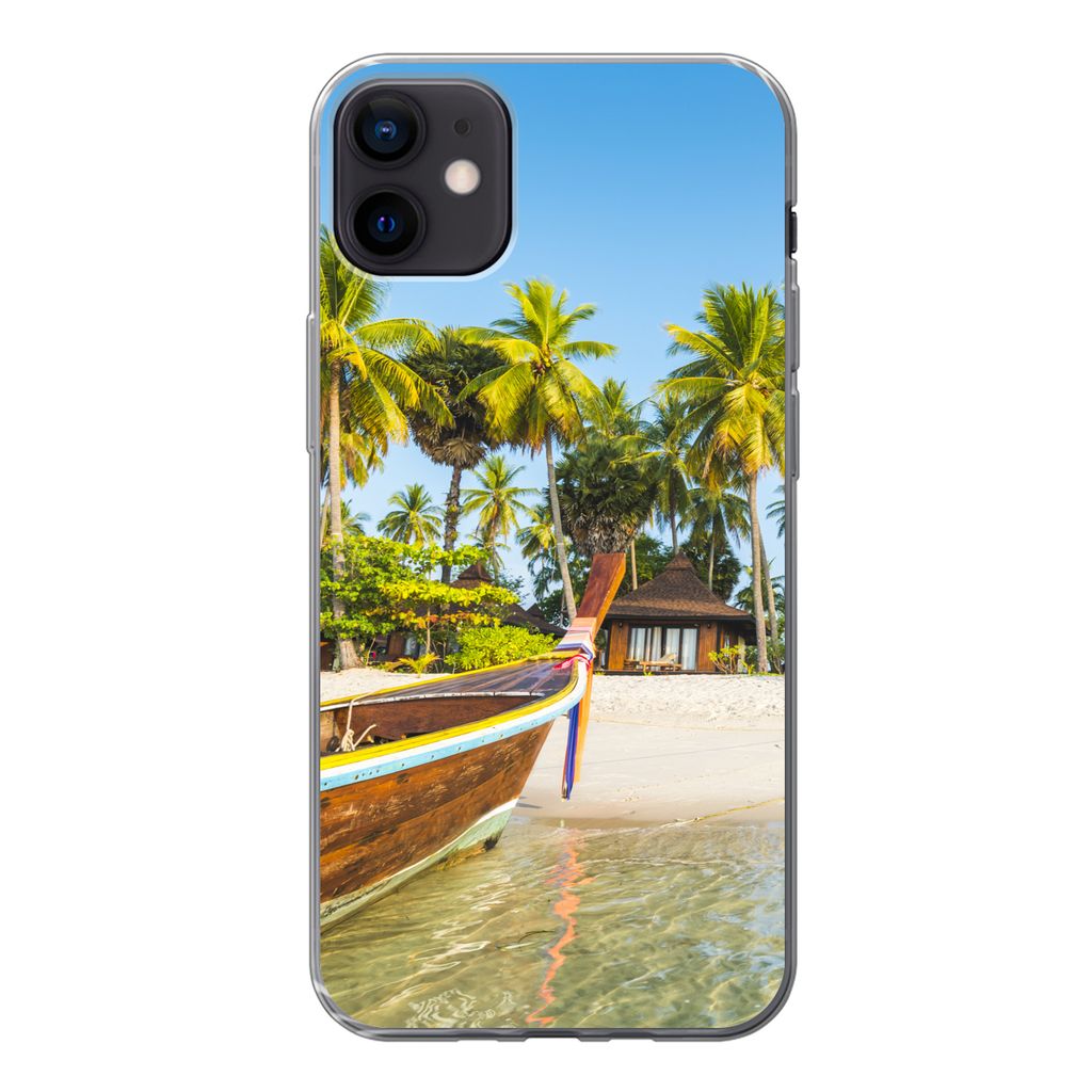 MuchoWow Handyhülle Schutzhülle Hülle für iPhone 12 mini Strand - Kajak - Sommer Silikon Softcase Handy Hülle - Bild