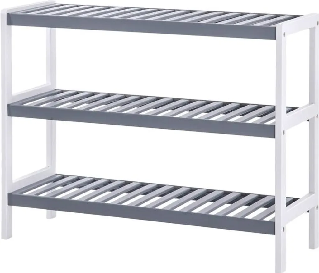 Organisez vos chaussures avec l'étagère en bambou Rootz 3 niveaux gris
