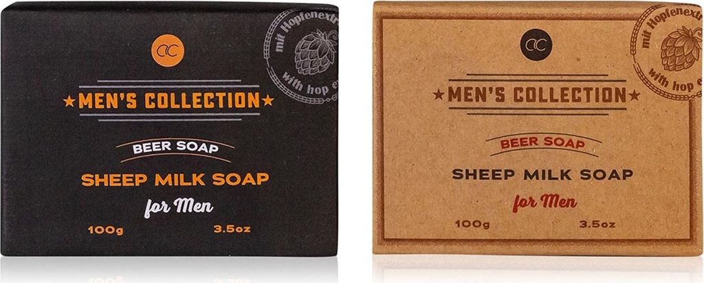 BOTANIC SPA Schafmilchseife MEN's Collection – Handgefertigt mit Hopfenextrakt, 2x100g