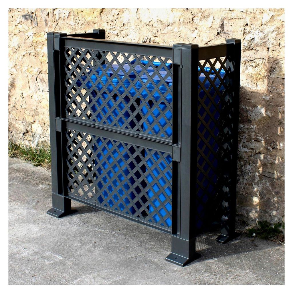 Mülltonnenspalier NYVIGreen 110x119x49 cm Anthrazit - Mülltonnenabdeckung aus wetterfestem und recyceltem Kunststoff - Mülltonnenverkleidung - S...