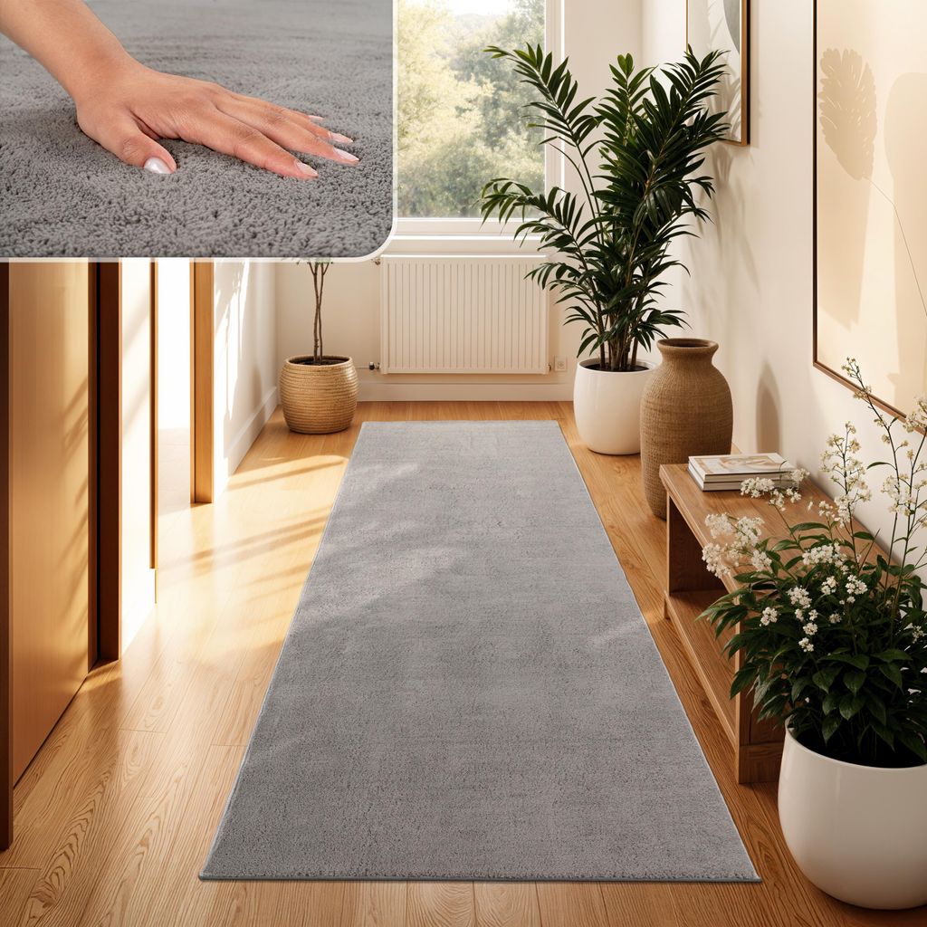 Moderner Wohnzimmer Teppich Kurzflor Waschbar Weich Produktbild 
