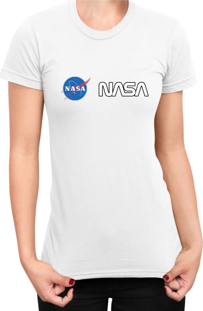 Damen T-Shirt Nasa Space Theme Nasa 010, Lady L / Weiß