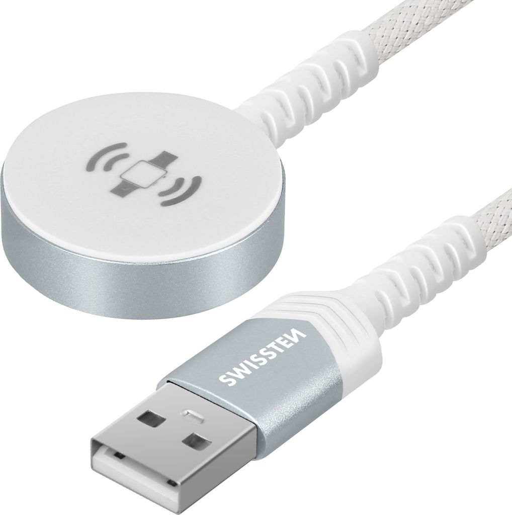 Swissten Braided Pīts Bezvadu Magnētiskais Lādētājs Apple Produktbild 