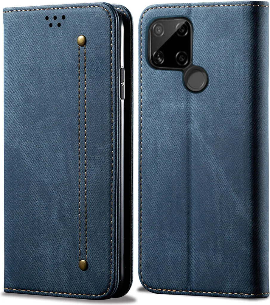 Custodia Flip Realme C21 in Pelle Blu - Accessorio di Stile e Praticità