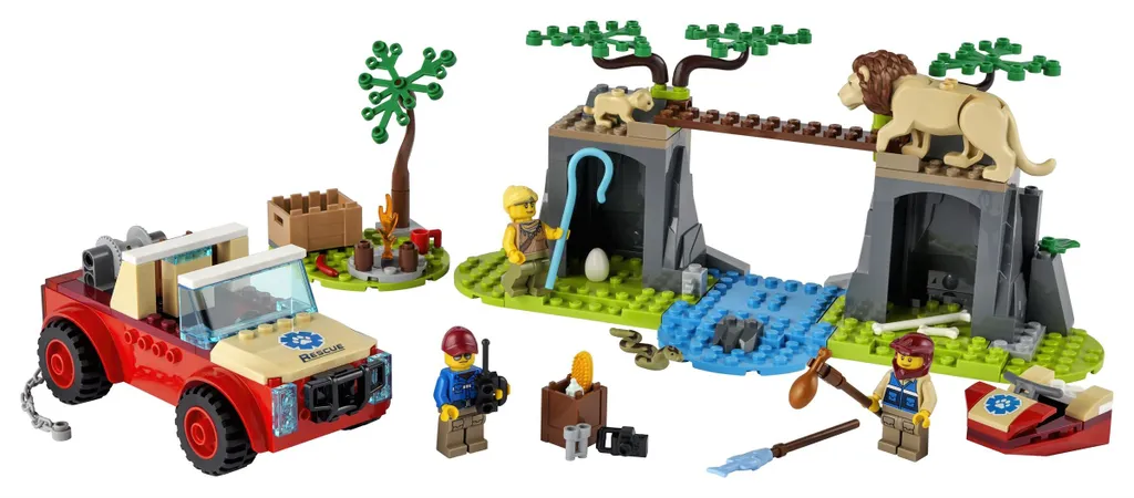 Jeu de construction LEGO City 60301 Secours aux animaux avec 4x4 et lion