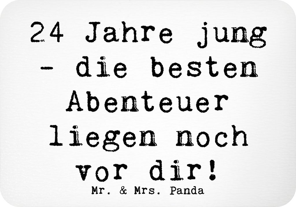 Mr. & Mrs. Panda Kühlschrankmagnet Spruch 24. Geburtstag - Weiß - Geschenk, zettelhalter, Glückwunsch, Spaß, wandmagnet, Optimismus, Liebe, Hap...