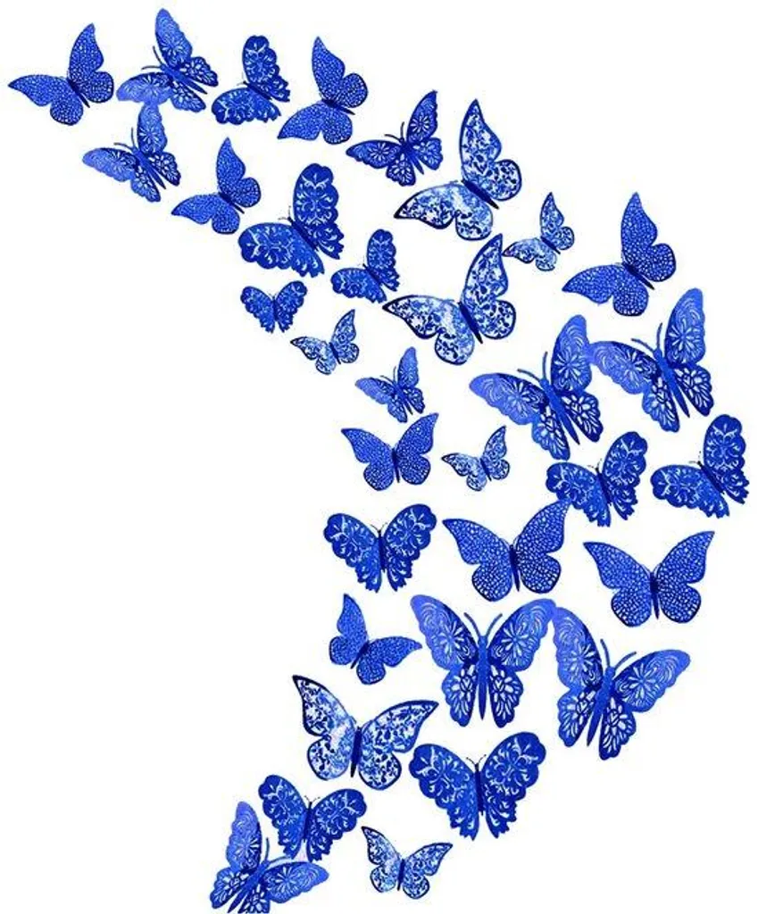 Rénovez vos murs sans peinture : 36 papillons bleus amovibles sans trace