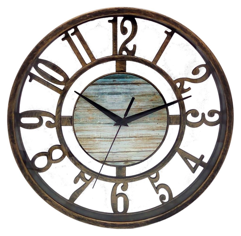 Kunststoff Wanduhr 27,5cm Bronze Küchenuhr Wohnzimmer Produktbild 