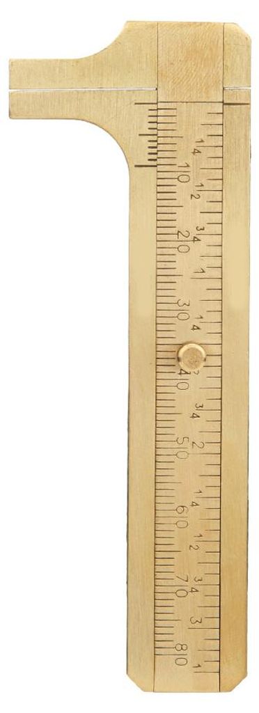 Doppelskala-Messschieber, Messing, Schmuckhersteller, Messlineal, Authentizitätsmessschieber, 80 mm