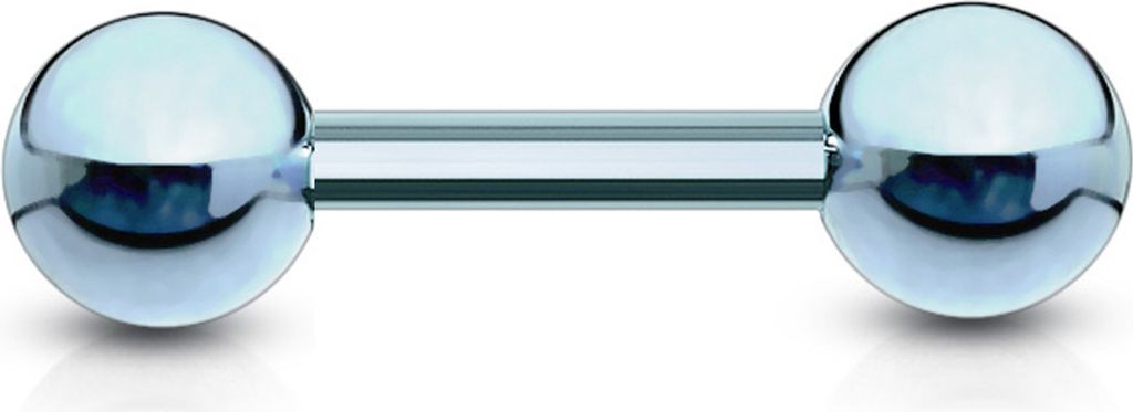 viva-adorno 1,2x8x3mm Universal Barbell Piercing Stab Ohrpiercing Traguspiercing Helixpiercing Stecker Hantel Edelstahl beschichtet Z310, hellblau