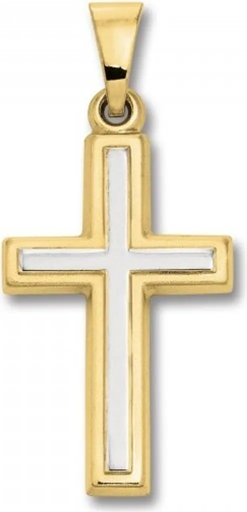 Pendentif Croix en Or véritable 333/1000 rhodié - Bijouterie Classique