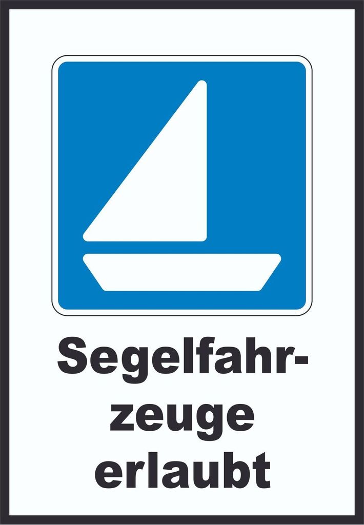 Segelboote erlaubt Segeln Symbol Text A0 (841x1189mm)