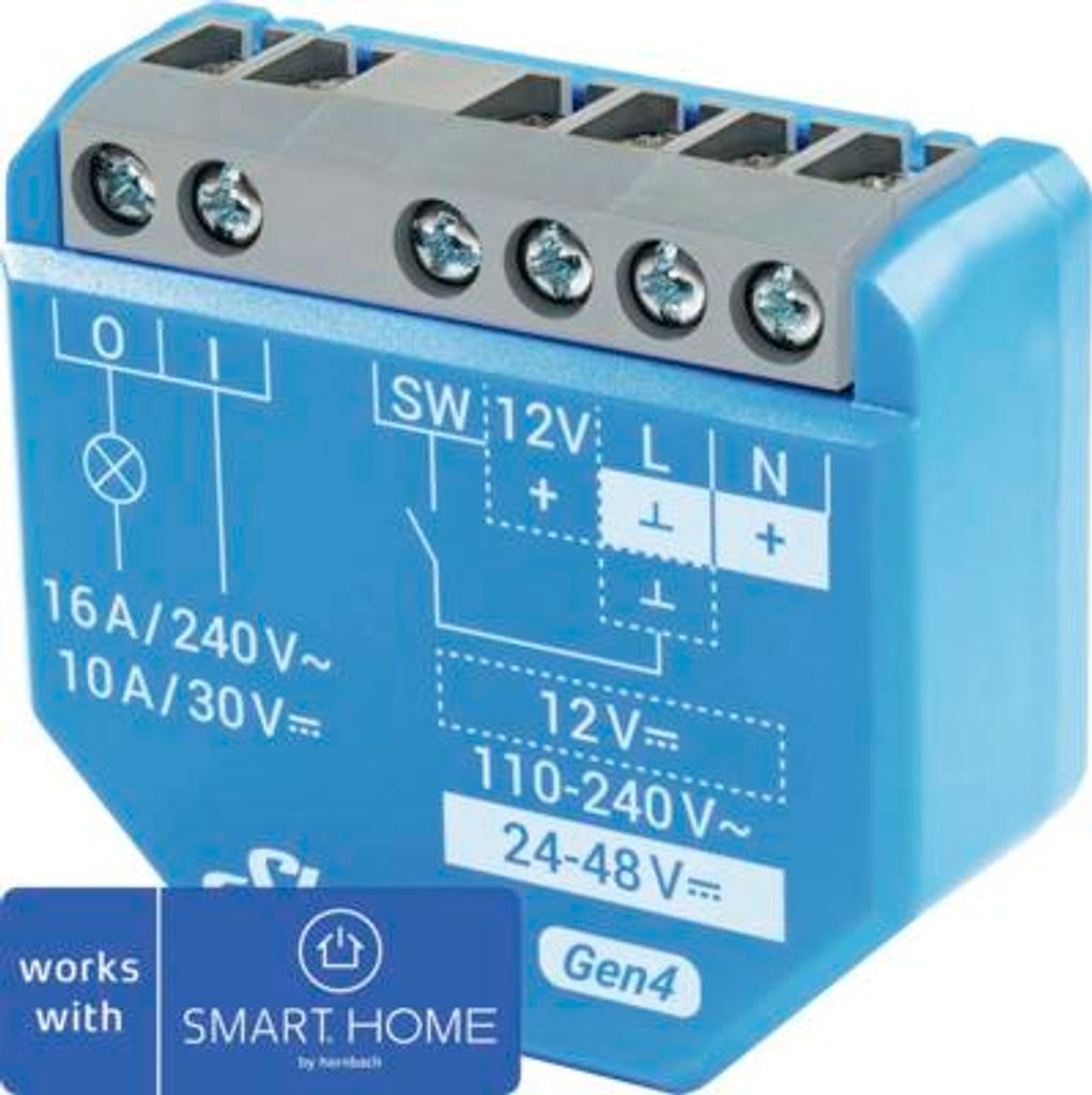 Schalter Shelly 1 Gen 4 Unterputzmodul blau - Kompatibel Produktbild 