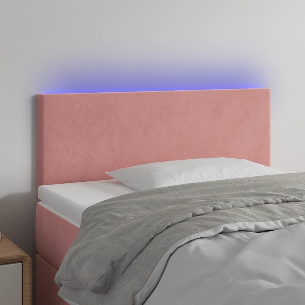 Maison Exclusive - LED Kopfteil Rosa 100x5x78/88 cm Samt