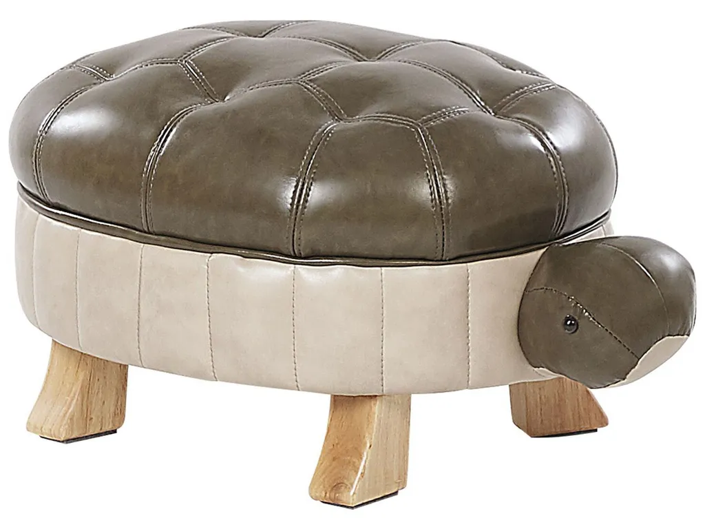 Tabouret enfant stable et facile à nettoyer en forme de tortue verte