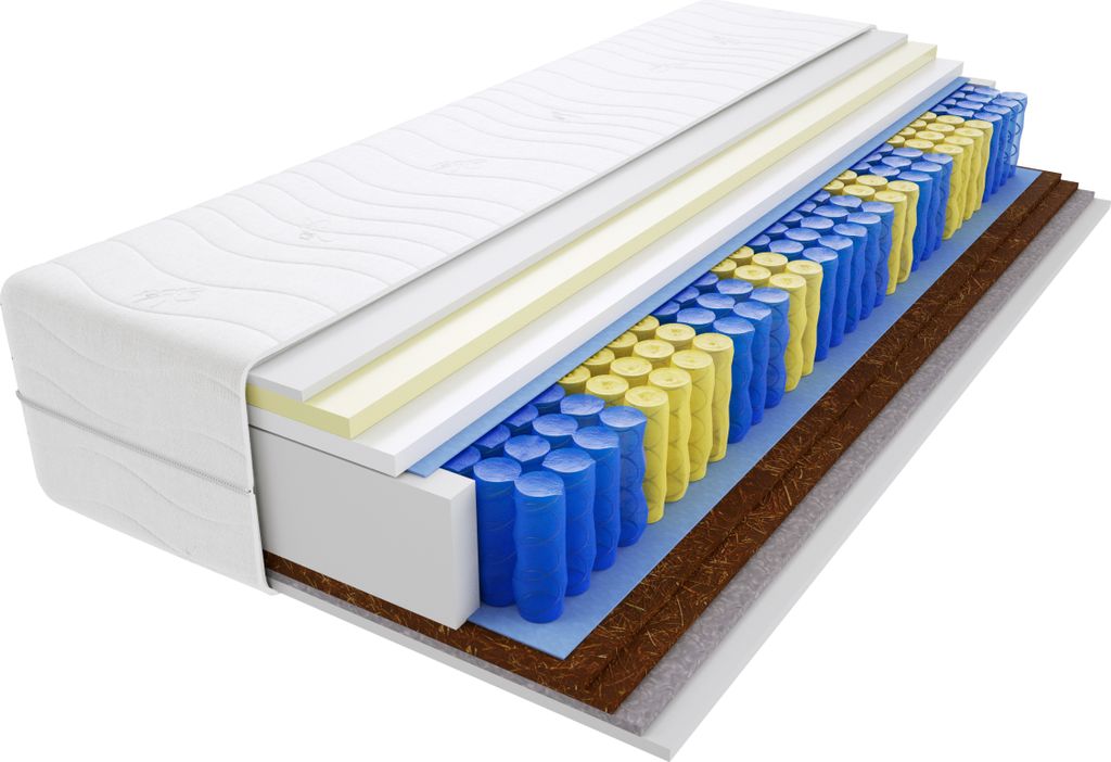 Matratze 140x200 cm Doppelmatratze, H3 & H5 Federkernmatratze, Taschenfederkernmatratze 25 cm Hoch Kokosfaser Visco Memory Rosshaar Hypoallergene, ...