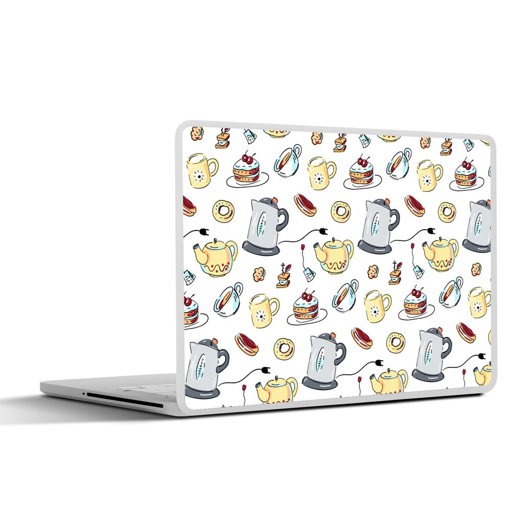 MuchoWow Laptop Aufkleber Sticker Cover Muster - Tee - Torte - Hoher Tee 30x22 cm - Laptop-Sticker