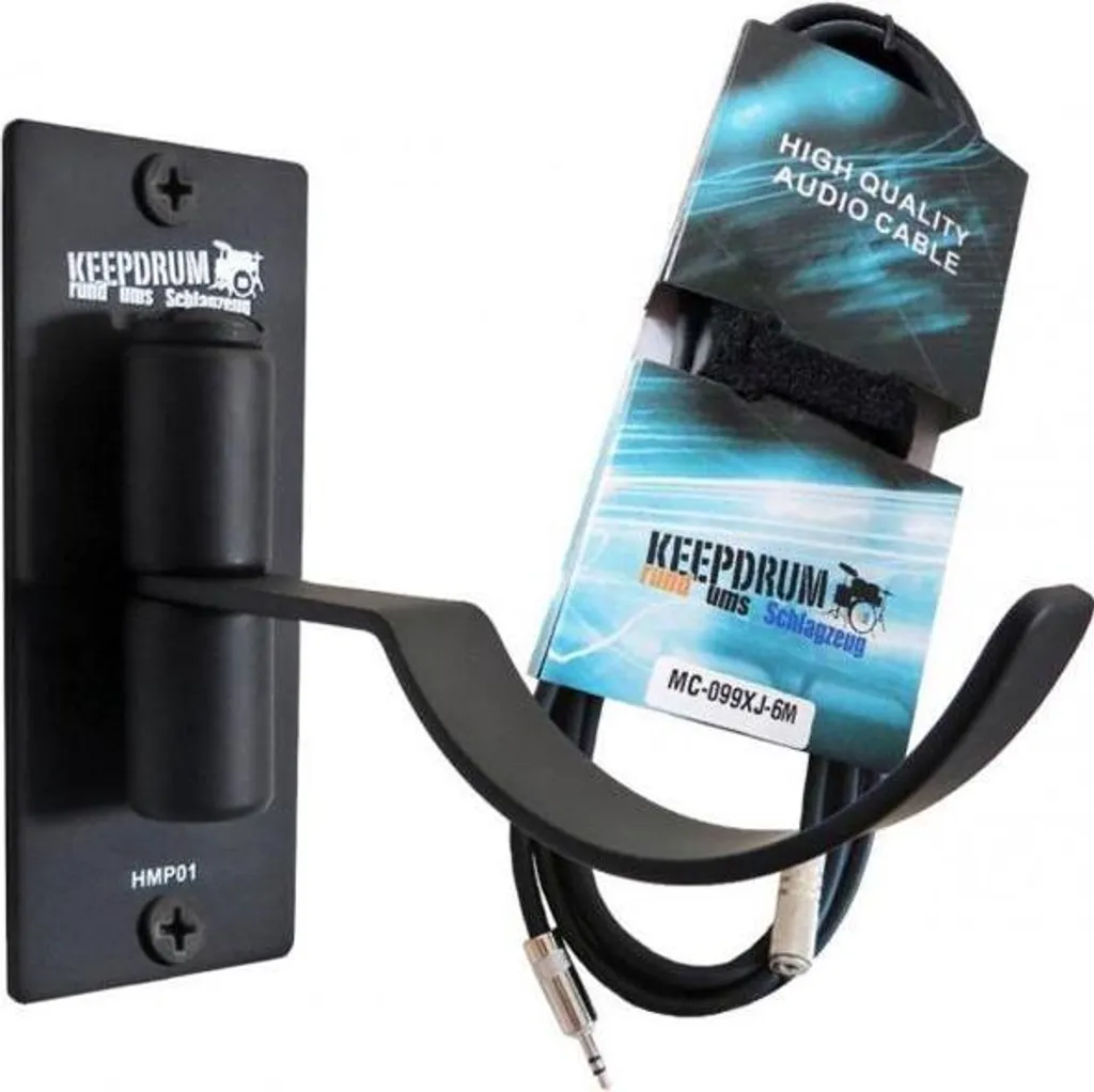 Porta Cuffie da Muro Keepdrum HMP01 - Robusto Metallo con Cavo Extra