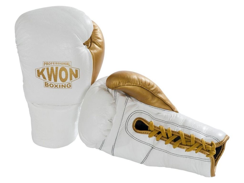 Kwon Professional Boxhandschuh schnrung White Gold Gewicht 8 oz