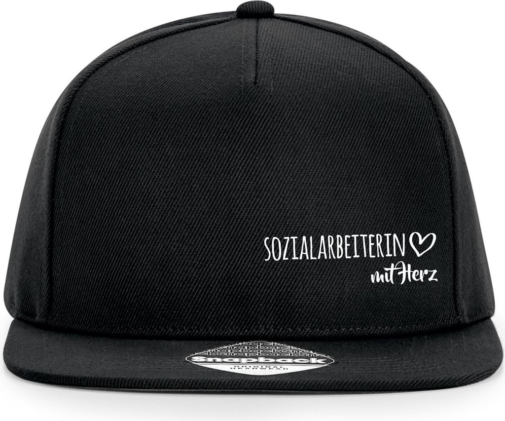 Huuraa Cappy Mütze Sozialarbeiterin mit Herz Black Polyester Snapback Kappe Geschenkidee