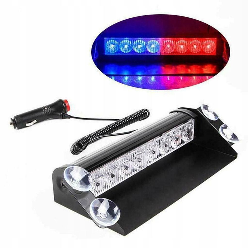 Výstražný LED Stroboskop 12V na přísavky 8xLED Obrázek produktu 