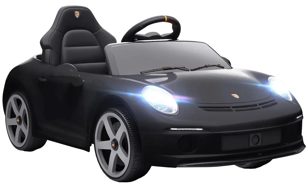 Véhicule électrique enfant 12V jaune - Voiture à batterie avec démarrage lent