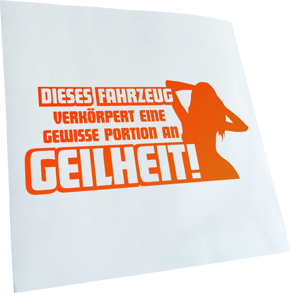 Kiwistar - Autoaufkleber - gewisse Portion Geilheit Heckscheibenaufkleber - Aufkleber für Auto Kfz Fahrrad, LKW, Truck Mofa