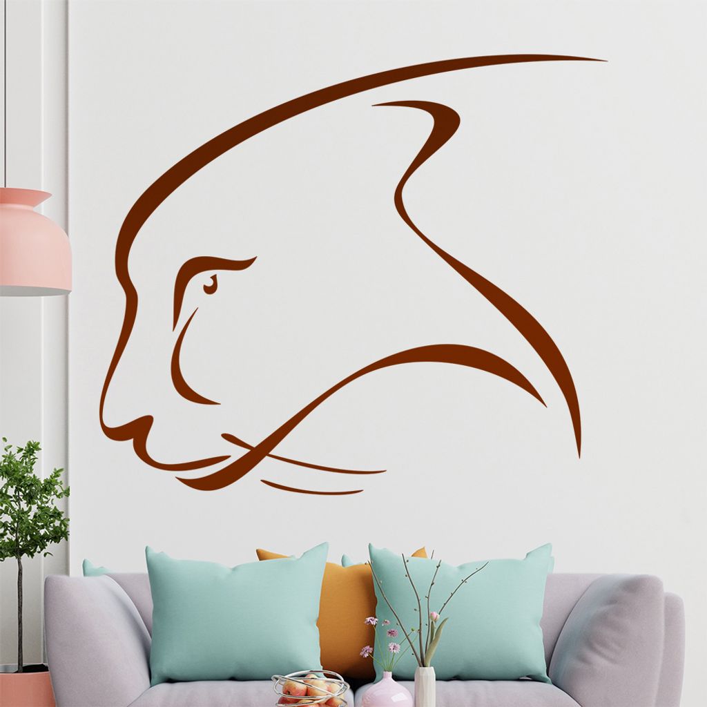 Raubkatze Linien Wandtattoo in 6 Größen - Wandaufkleber Wall Sticker - Dekoration, Küche, Wohnzimmer, Schlafzimmer, Badezimmer
