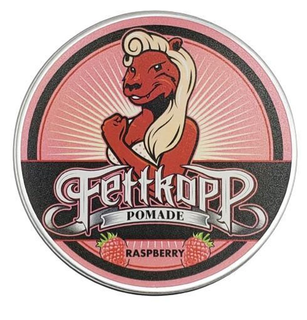 RASPBERRY von FETTKOPP POMADE -51g- mittlerer Halt - Himbeer Duft- Haarpomade Alternative zu Haargel - soft süß fruchtig Handgemacht in Deutschland