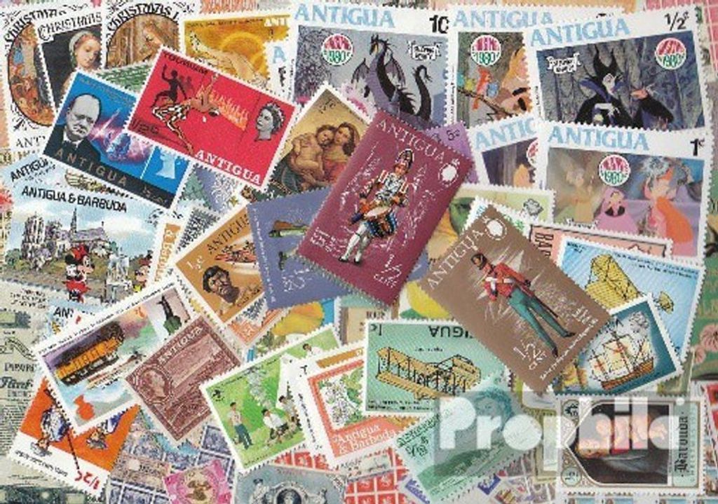 Briefmarken Antigua und Barbuda 50 verschiedene Marken